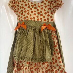 Charming Pumpkin Print Kids Dress perfect for fall